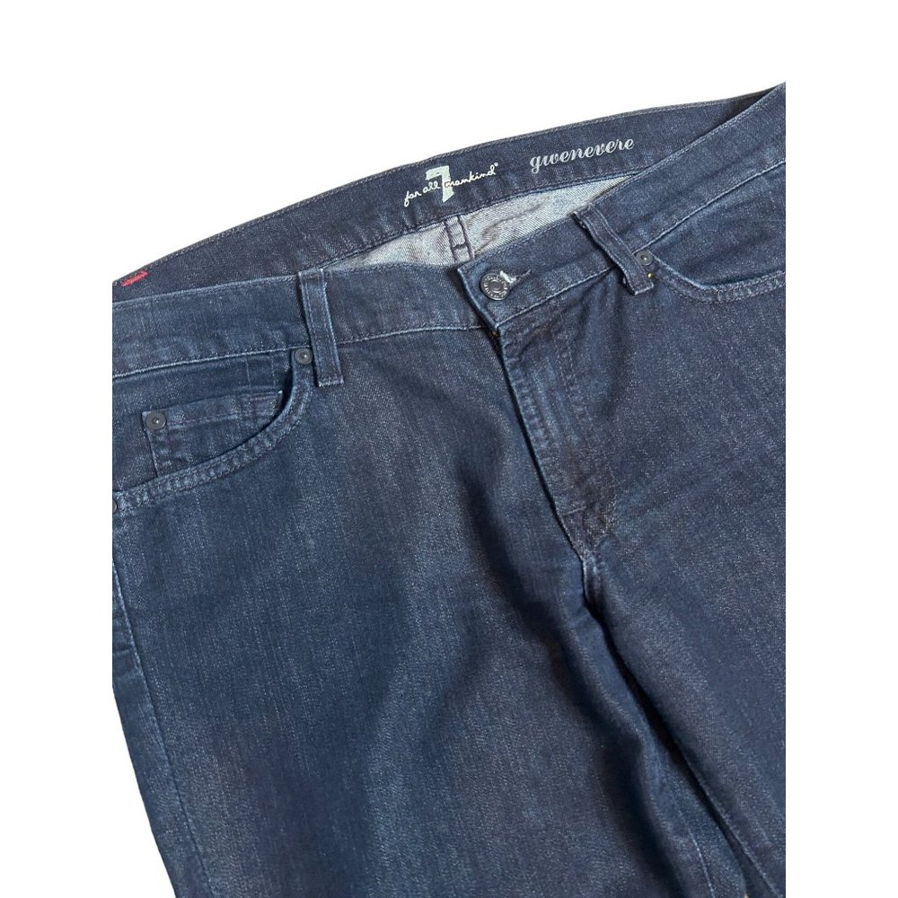 7 For all Mankind Gwenevere Womens Zip Blue Ankle Mid Rise Jeans Size 30